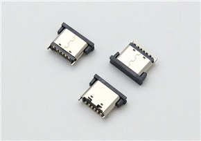 Type-C 16-pin female socket, upright style, surface-mounted with a height of 6.5mm, and featuring a center clip